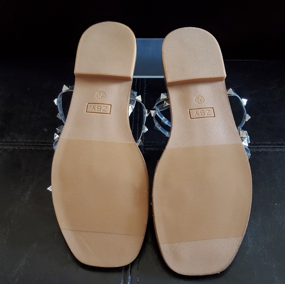 NWOT Studded Rivet Jelly Strap Slipper Sandals - Picture 7 of 7